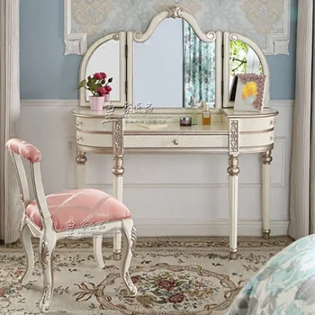 Туалетный столик в скандинавском стиле для спальни девочек, Туалетный столик Luxurymakeup для девочек, Многофункциональные предметы декора для спальни