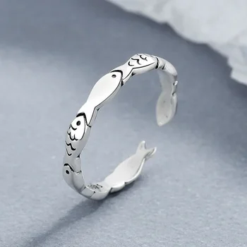 Модные кольца с изображением животных и рыб, открытые Регулируемые кольца для женщин, готические Винтажные украшения для вечеринок, подарок другу
