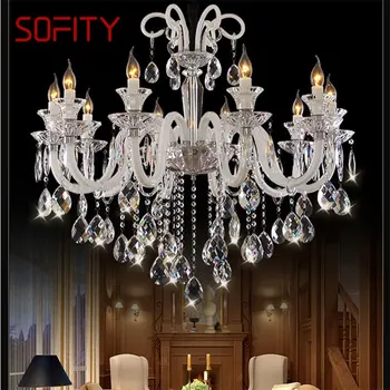 Современная свеча SOFITY, люстра, светодиодные хрустальные подвесные светильники, декоративные для домашнего зала, гостиной на вилле