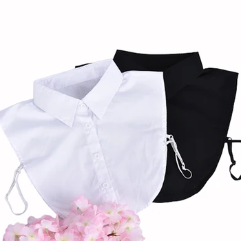 Искусственный воротник для рубашки, Съемные воротники, однотонная рубашка, блузка с лацканами, топ, мужская, женская, черно-белая одежда, Аксессуары для рубашек, прямая поставка