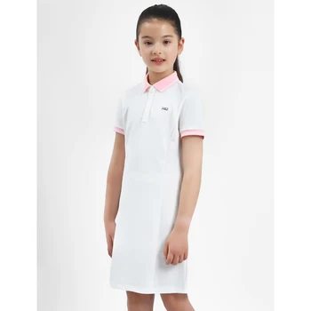 Платье для гольфа PGM, летняя спортивная футболка с коротким рукавом для девочек, юбка, простое платье трапециевидной формы QZ092