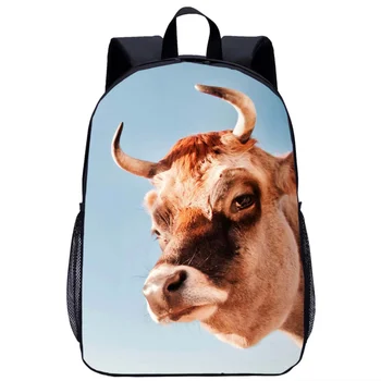 Забавный рюкзак для крупного рогатого скота на коровьей ферме, школьная сумка для мальчиков и девочек, студенческие повседневные рюкзаки, детская сумка для книг, повседневные рюкзаки для подростков