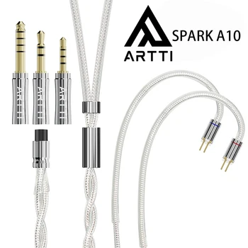 ARTTI SPARK A10 2.5+3.5+4.4 мм Кабель для наушников, 2 жилы, 244 нити, Посеребренная медь 7N OCC, штекер 3в1, 2pin / QDC / MMCX разъем
