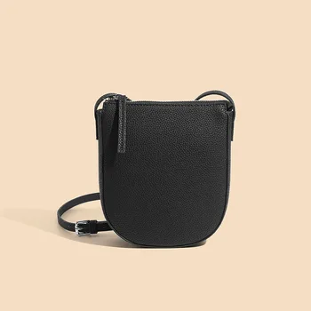 Мини-сумка для мобильного телефона через плечо из воловьей кожи 2023 года, новая высококачественная модная тенденция, многофункциональная сумка через плечо, простой легкий кошелек