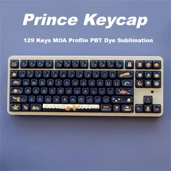129 Клавиш Prince PBT Keycap MOA Profile Сублимационный Краситель Keycap Для Игровой Механической Клавиатуры Keycap Cherry MX Switch MOA Key Caps