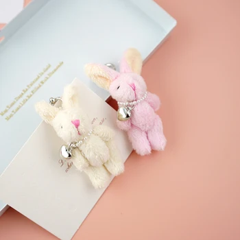 Брелок для ключей с милой куклой-кроликом в корейском стиле, Ins Розовая сумка с кроликом ручной работы, подвесное украшение для автомобиля, Брелок, Модные украшения, Кулон, подарок