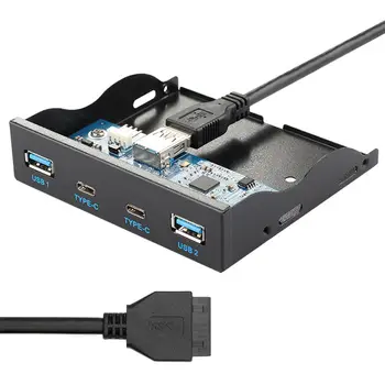 Концентратор CY USB 3.0, 4 порта, передняя панель, материнская плата, 20-контактный соединительный кабель для 3,5 