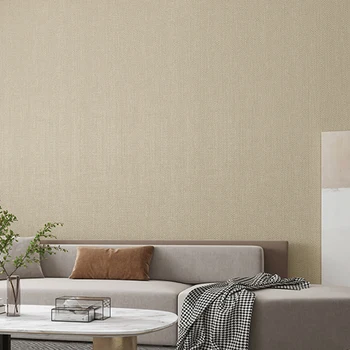 Современные обои из льняной ткани, теплые серые обои из ПВХ волокна льна, 3D текстурированные однотонные обои для стен гостиной