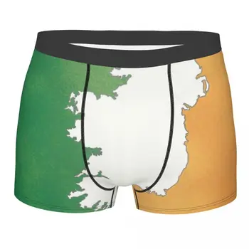 Изготовленная на заказ ретро-карта Ирландии в нижнем белье с ирландским флагом, мужские Дышащие Патриотические Боксерские трусы, шорты, трусики, Мягкие трусы для мужчин
