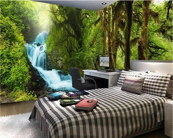 Обои Beibehang HD фон дома на воде в тропическом лесу, гостиная, спальня, фон телевизора, 3D обои