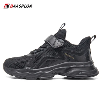 2023 Baasploa Детская спортивная обувь, новая сетчатая дышащая повседневная обувь для прогулок для девочек и мальчиков, легкие детские кроссовки, нескользящие