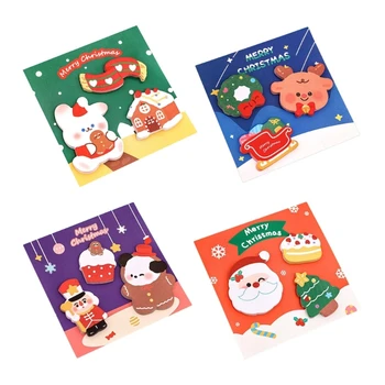 E9LB, мультяшные рождественские стикеры, мини-бумага для заметок, 20 листов/ карманный блокнот для заметок