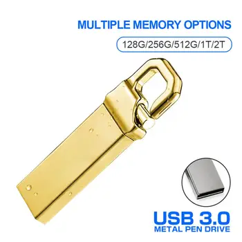 Металлическая флешка емкостью 2 ТБ, флэш-накопители USB 3.0, высокоскоростной USB-накопитель емкостью 1 ТБ, Аксессуар для портативного накопителя памяти, адаптер TYPE-C