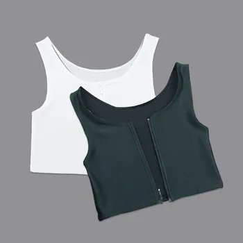 Большой спортивный бюстгальтер, футболка без рукавов на молнии на груди, используется для тренажерного зала, бега, фитнеса