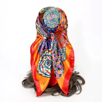 Мужской женский шарф Унисекс, Модный этнический племенной стиль, Геометрическая шаль, Хиджаб 90*90 см