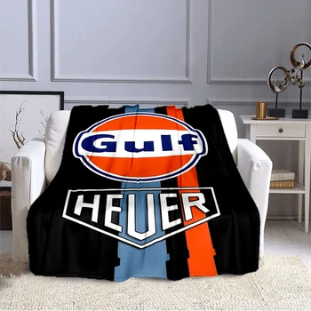 Одеяло с логотипом GULF Motorcycle, милое, мягкое, удобное, теплое одеяло, покрывало для кровати, подарок на день рождения