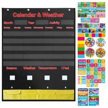 Детский календарь, Обучающие 95 иллюстрированных карточек, Набор календарей для занятий в классе, Календарь начального дошкольного учреждения и график погоды
