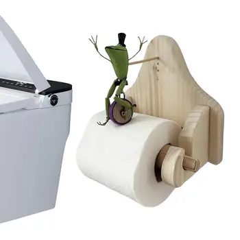 Держатель туалетной бумаги, Настенный Держатель для салфеток, Органайзер, Креативный Держатель для туалетной бумаги с Лягушкой на Велосипеде, Аксессуары для ванной комнаты