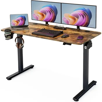 Azonanor Standing Desk - Стоячий Письменный Стол с Разделительной доской, Электрический Стол с Регулируемой Высотой, Домашний Офис с Сидячей Подставкой 48 x 24 дюйма