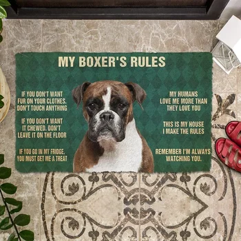 Пожалуйста, помните правила содержания собаки-боксера, изготовленный на заказ коврик для коврика с принтом, мягкий фланелевый нескользящий коврик для крыльца спальни