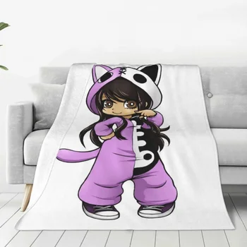 Aphmau Playing Game Мягкое прочное фиолетовое одеяло для кемпинга, Весеннее Милое фланелевое Покрывало на заказ, чехол для дивана-кровати