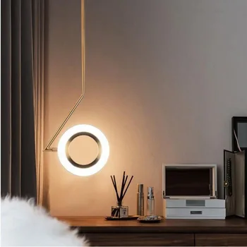 Nordic Light Luxury Creative Circle, Небольшой подвесной светильник, ТВ-фон, стена, Ресторан, Бар, Спальня, Изголовье кровати, Люстры, украшения