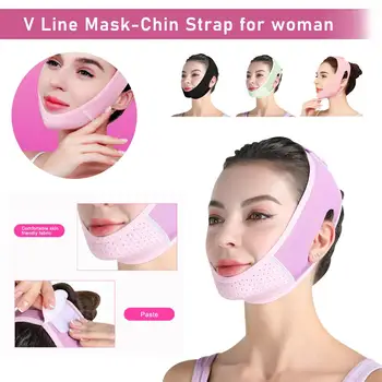 Многоразовая подтягивающая маска V-образной формы для лица, утягивающая маска в форме ремешка для лица, утягивающая подбородок, Двойной подтягивающий пояс-редуктор для лица Ch A4X0