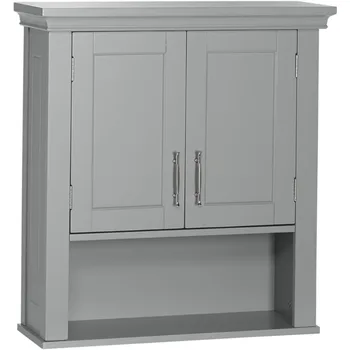 RiverRidge Somerset Двухдверный шкаф для хранения в ванной комнате, серый Настенный шкаф, серый