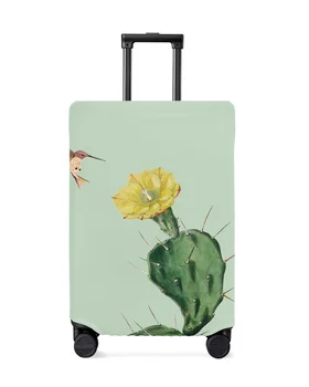 Кактус, Желтый цветок, Колибри, Защитный чехол для багажа, аксессуары для путешествий, Чемодан, Эластичный пылезащитный чехол, защитный рукав
