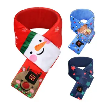 Рождественская электрическая грелка для шеи для детей Унисекс, моющаяся в холодную погоду, шейная шаль, зарядка через USB, детская обертка для шеи