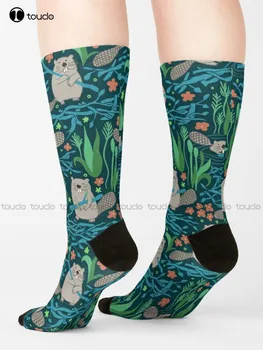 Busy Dam Beavers - Темные Носки, Носки-Тапочки Для Мужчин, Персонализированные Подарочные Носки С Цифровой Печатью 360 ° Harajuku Street Skateboard Socks