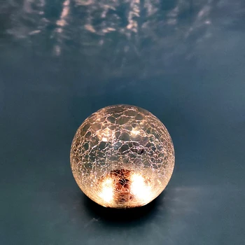 Солнечные шаровые фонари Наружный водонепроницаемый светодиодный шар из треснувшего стекла, наземные фонари солнечной энергии для газона во дворе, Рождественский пейзажный декор