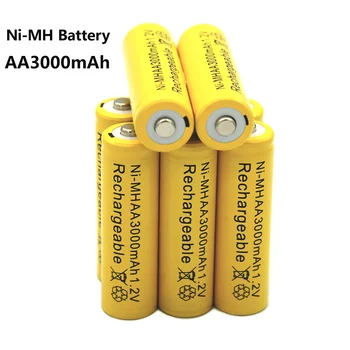 1,2 В NiMH аккумуляторная батарея AA 3000 мАч, желтый, Солнечный садовый светильник, Светодиодный фонарик, игрушечный пульт дистанционного управления