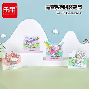 Семейный мультфильм Sanrio, собранный своими руками, Полигональный Мультяшный Милый Держатель для ручек, Настольные Украшения, Коробка для хранения украшений, Рождественские Подарки