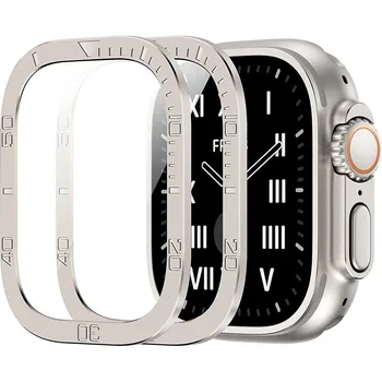 Закаленное стекло для Apple Watch Ultra 49 мм, защитная пленка для экрана с защитой от царапин, металлический бампер iWatch Ultra 49 мм, Аксессуары