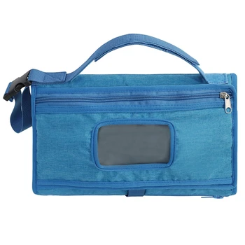 1 ШТ. Детский подгузник, синяя и серая ткань Оксфорд 300D с сумкой для влажных салфеток, удобный подгузник