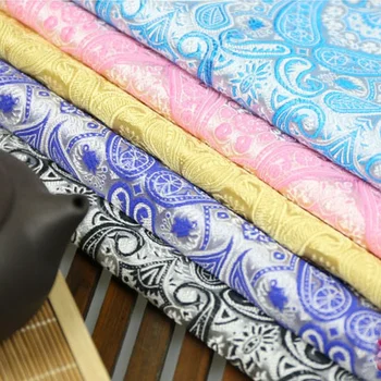 Ширина 29 дюймов Парча Жаккард шелковая ткань Костюм Китайская одежда Платье кимоно Ткани для одежды Цветок Пипы