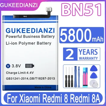 Сменный аккумулятор GUKEEDIANZI BN51 5800mAh для Xiaomi Redmi 8 Redmi 8A Redmi8 Redmi8A