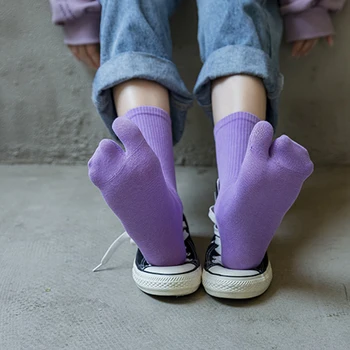 Мужские и женские носки-таби в японском стиле, Хлопковый носок на два пальца, Чулочно-носочные изделия с длинным рукавом, Кимоно, Сандалии-шлепанцы, Разделенный носок-Таби