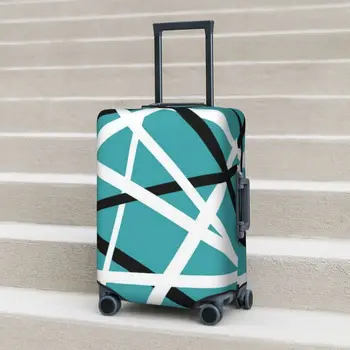 Простая синяя Абстрактная геометрическая крышка чемодана Van Halen Cruise Trip Flight Strectch Чехол для багажа