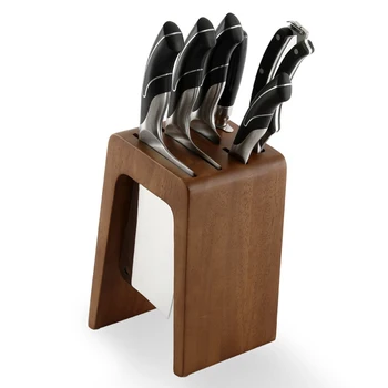 Устойчивая к утолщению подставка для ножей из каучукового дерева Держатель для бытовых кухонных ножей Японская подставка для нарезки Сантоку Аксессуары для хранения ножей