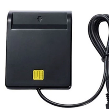 USB Считыватель смарт-карт Банкомат Банковская Налоговая декларация Считыватель Ic-карт ID-карта Считыватель смарт-карт (Черный)