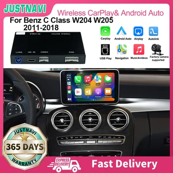 JUSTNAVI Беспроводной Apple CarPlay Android Auto Smart AI BOX Для Mercedes Benz C Class W204 W205 NTG4.0/4.5/5.0 Функция HDMI