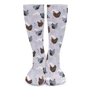 Чулки с рисунком цыпленка, Пара носков с милым принтом курицы, Теплые Мягкие носки для отдыха, Нескользящие графические носки на открытом воздухе, подарок