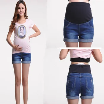 Новые Сексуальные Короткие летние джинсовые брюки для беременных, одежда для беременных, Эластичные джинсы для живота, Gravidas