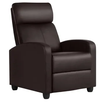 Кресло для кинотеатра Easyfashion из искусственной кожи с откидной спинкой, коричневое