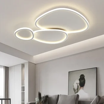 Скандинавский светодиодный минималистичный потолочный светильник с диммером белого цвета для гостиной, спальни, ванной комнаты, потолочных светильников, люстр для домашнего декора, светильников