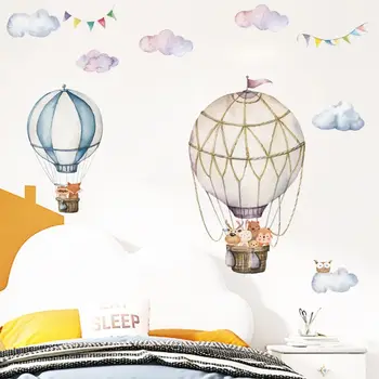 Фрески Украшение стен на заднем плане спальни Домашний декор Наклейки на стены детской Наклейка на воздушном шаре Наклейка на облако Обои с животными