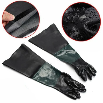 Перчатки для кабинетов пескоструйной обработки Защитные перчатки Резиновый пескоструйный аппарат Нитриловые перчатки для пескоструйной обработки Черные перчатки