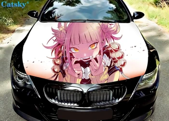 Автомобильные коврики My Hero Academia Toga Himiko, наклейка с изображением льва на капоте автомобиля, виниловая наклейка на капот, полноцветная графическая наклейка